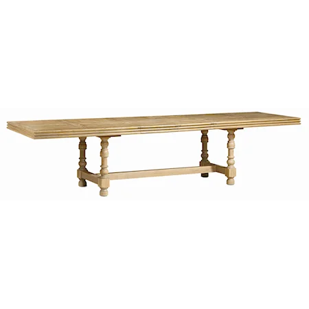 "Table It" Trestle Dining Table with (2) 18" Leaves and Reeded Edge